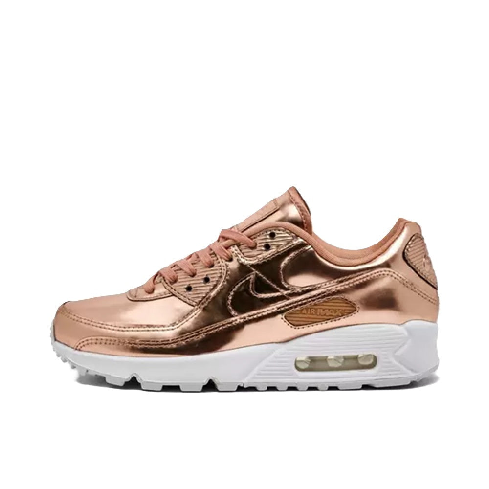 Rose gold Nike Air Max 90 SP sneakers with white Air sole