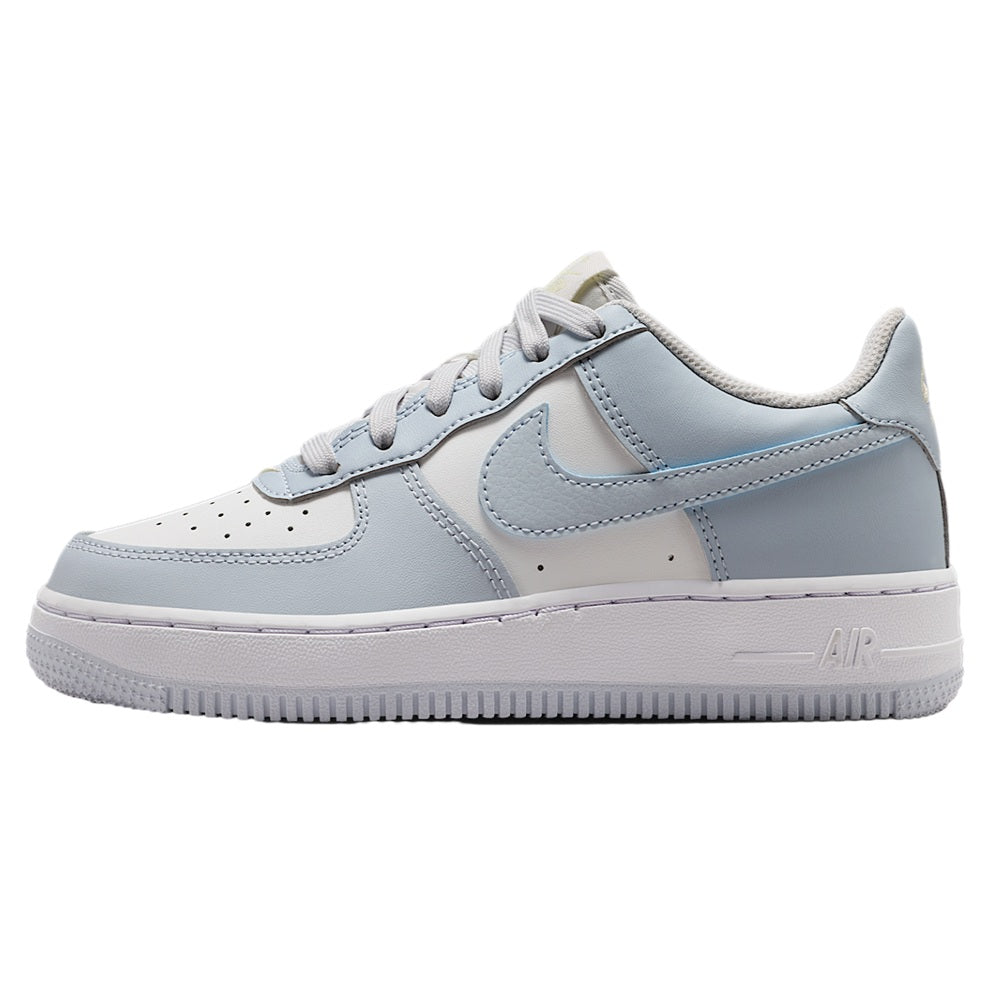 Kids' Nike Air Force 1 low-top sneakers, light blue and white, lace-up
