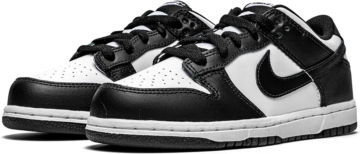 Toddler's Nike Dunk Low sneakers, two-tone black and white with perforated toe