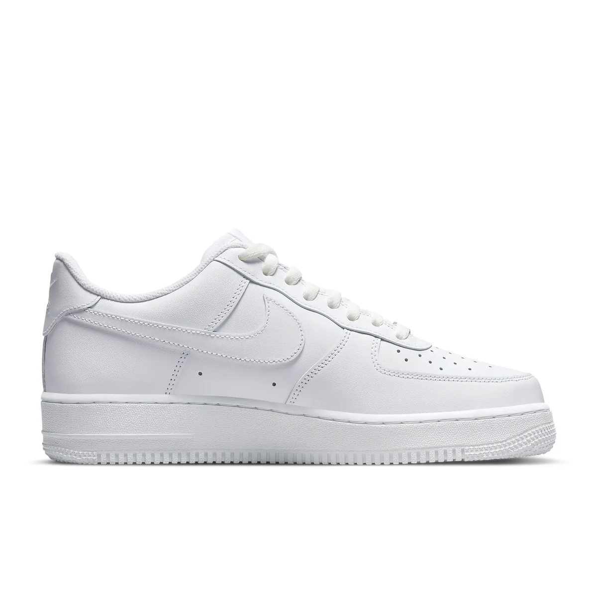 Men's Nike Air Force 1 low-top sneakers in white with Swoosh and lace-up front