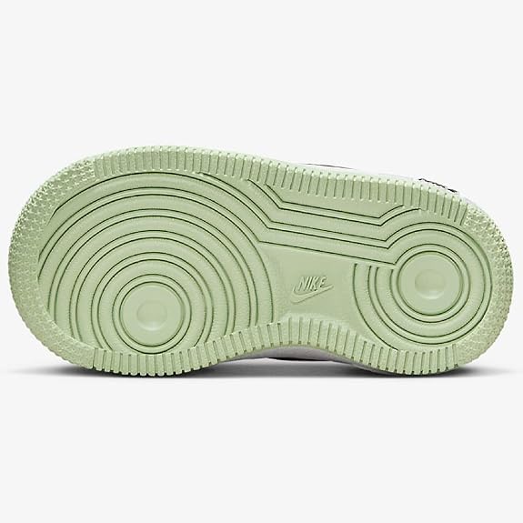 Toddler Nike Air Force 1 rubber outsole, green tread pattern