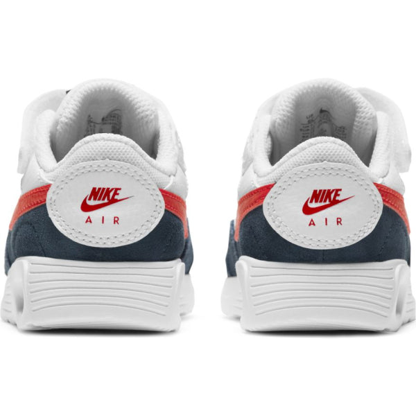 Kids' Nike Air Max SC sneakers with red stripe and navy heel panels