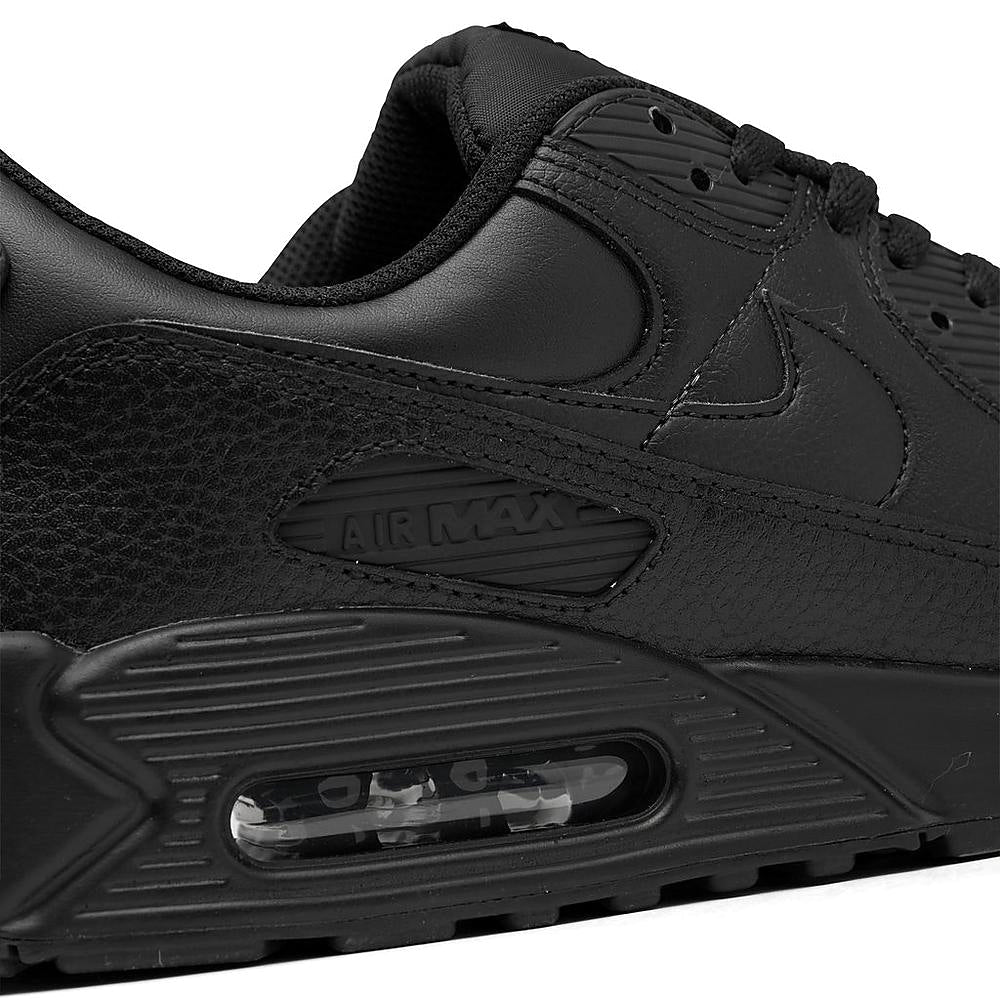 Men's Nike Air Max 90 LTR dark leather upper with Air Max logo and lace detail