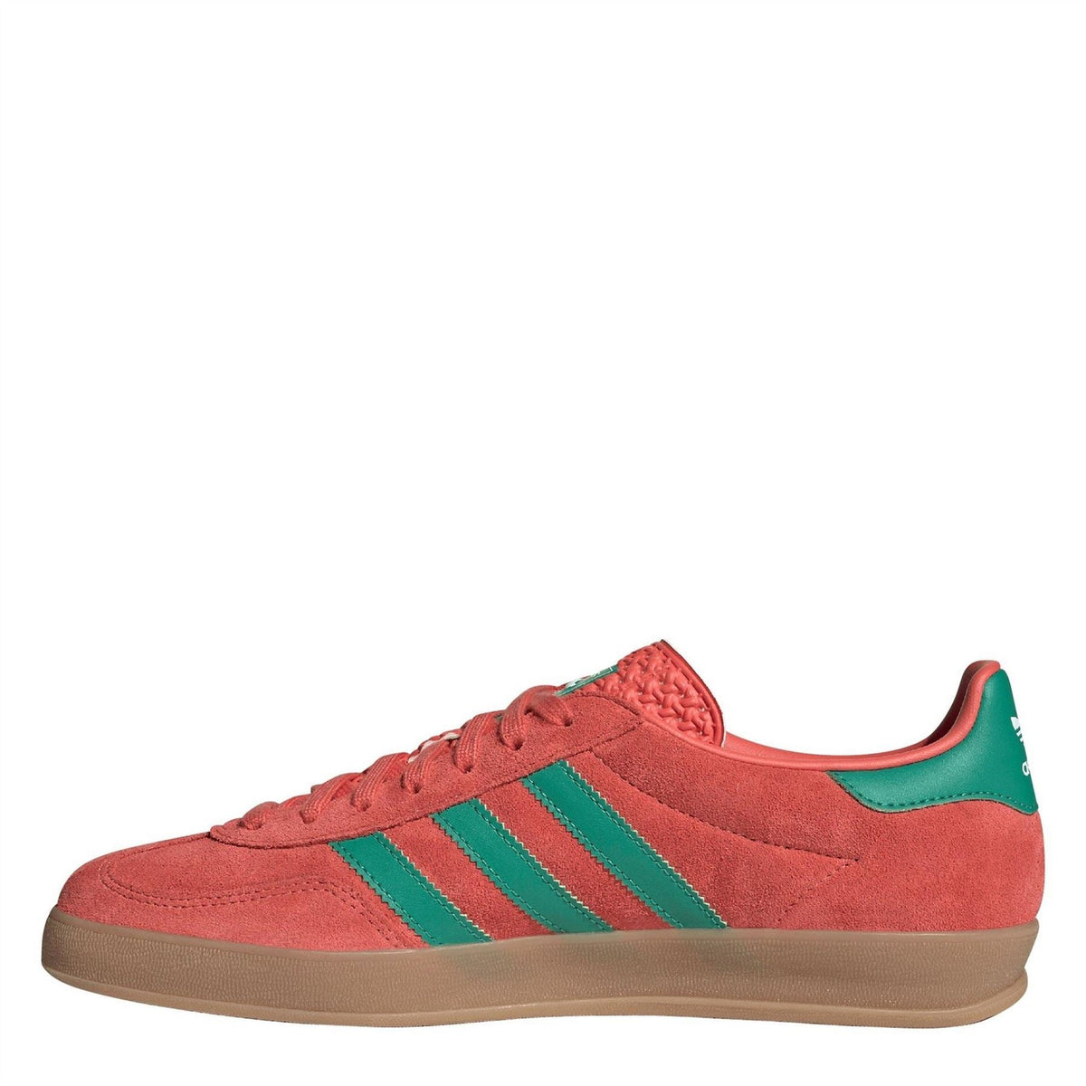 adidas Originals Gazelle Indoor footwear, stylish sneakers with white and green accents, featuring classic design and suede material.