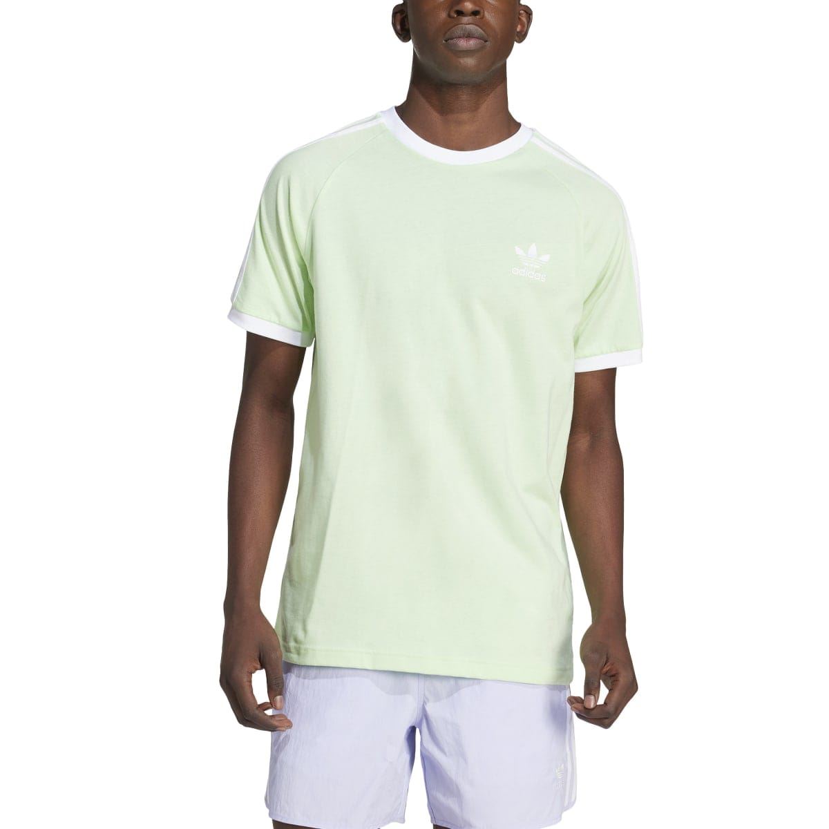Light green adidas Originals crew-neck T-shirt with 3-stripe sleeve detail