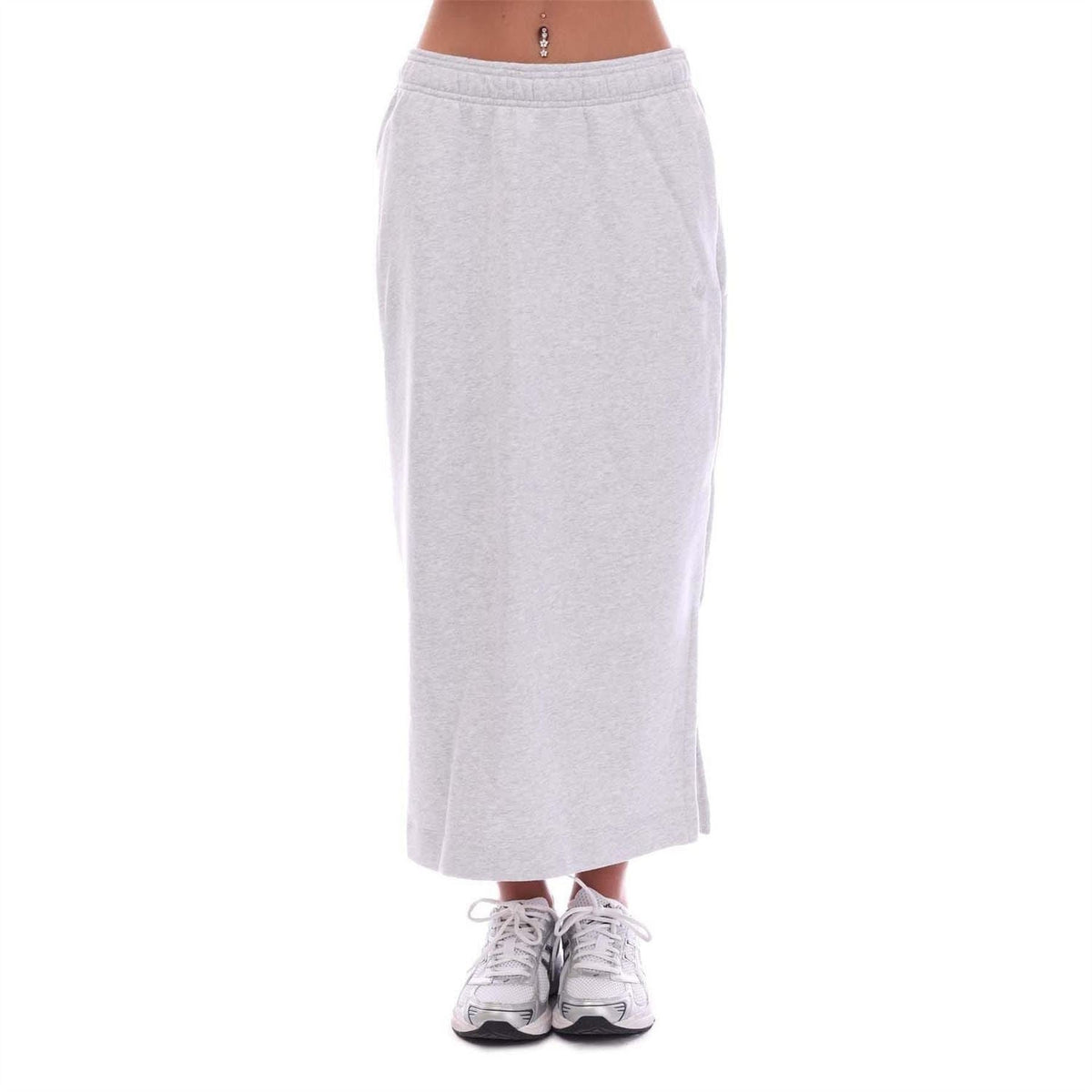 adidas Originals light grey midi skirt with elastic waistband