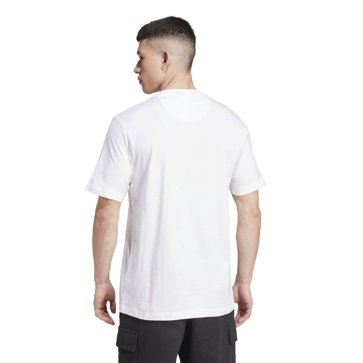 White adidas Originals crew-neck T-shirt back view, short sleeves