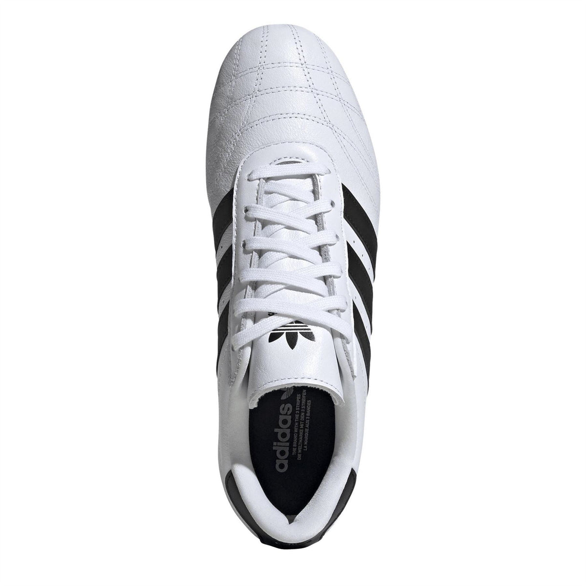 adidas Originals Taekwo low top sneakers in white with black accents, showcasing a classic athletic footwear design and stylish lace-up closure.