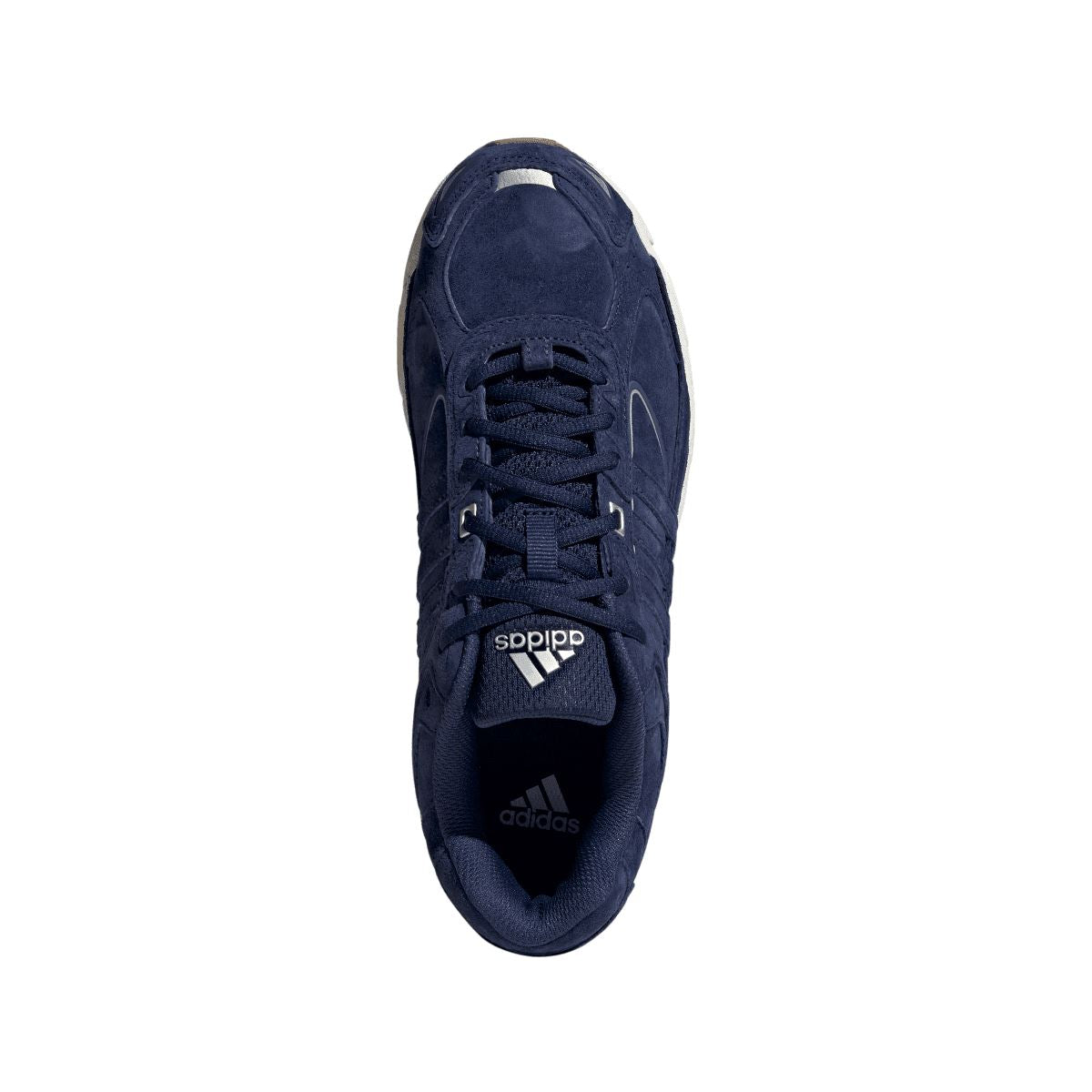 Navy adidas Response CL sneaker viewed from the top with lace-up and heel pull tab