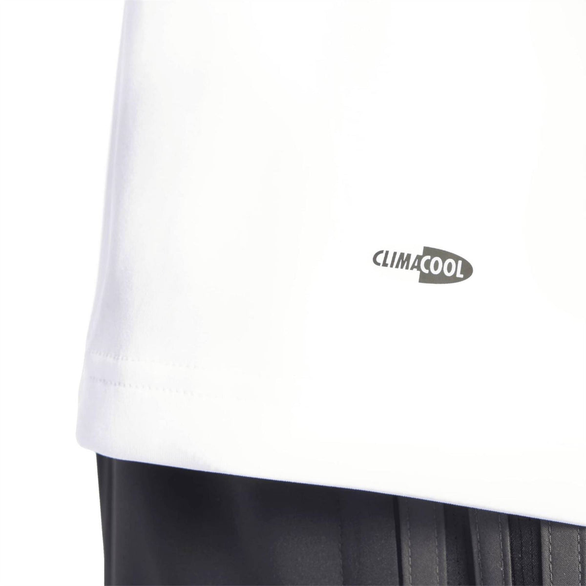 CLIMACOOL logo on white jersey hem