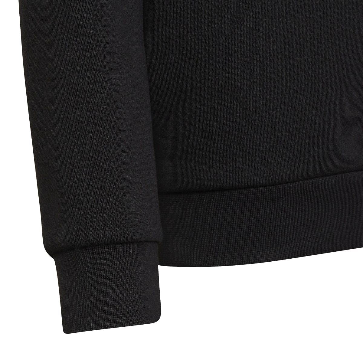 Black ribbed sweatshirt cuffs and hem, long sleeve crewneck