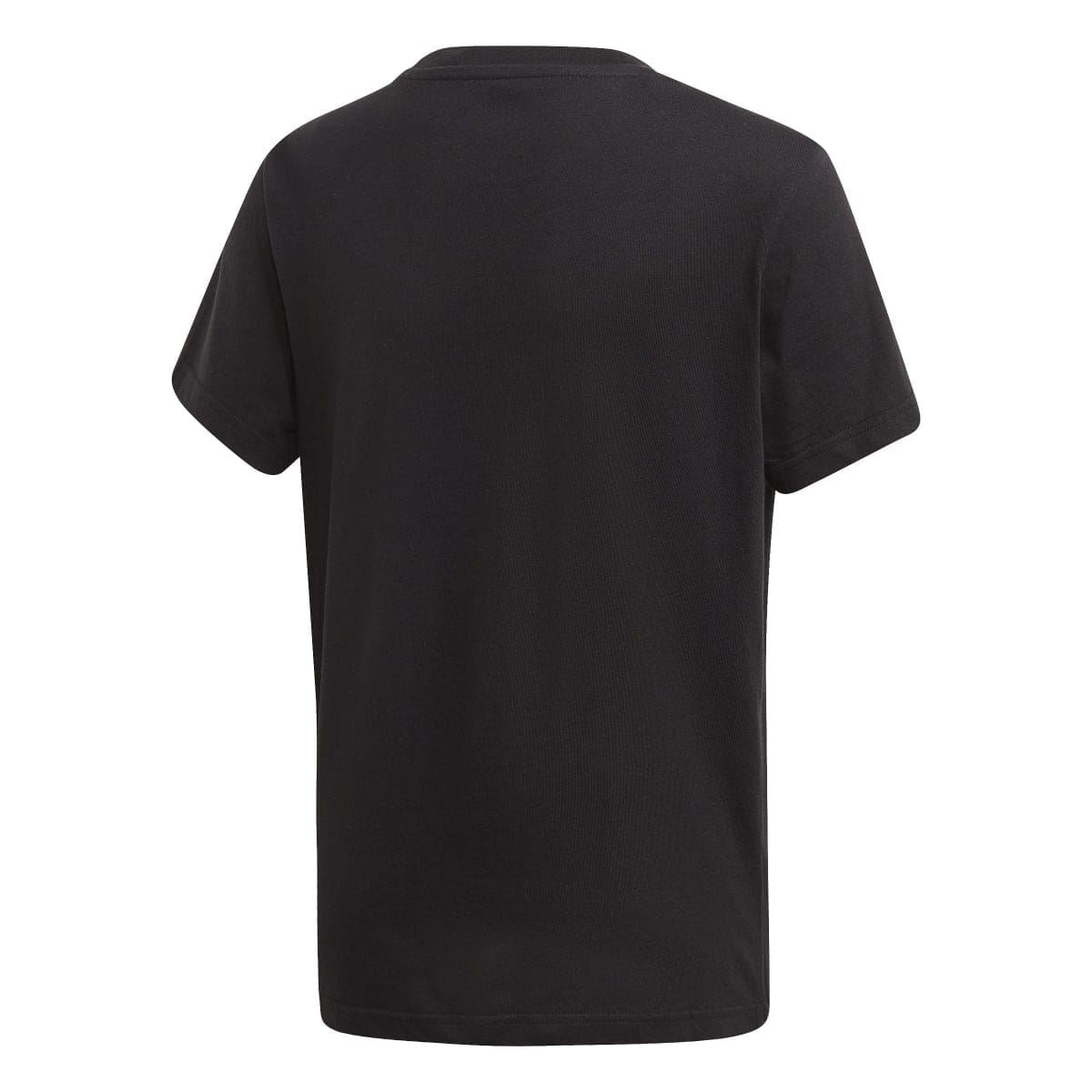 Kids black crew-neck T-shirt with simple back and short sleeves