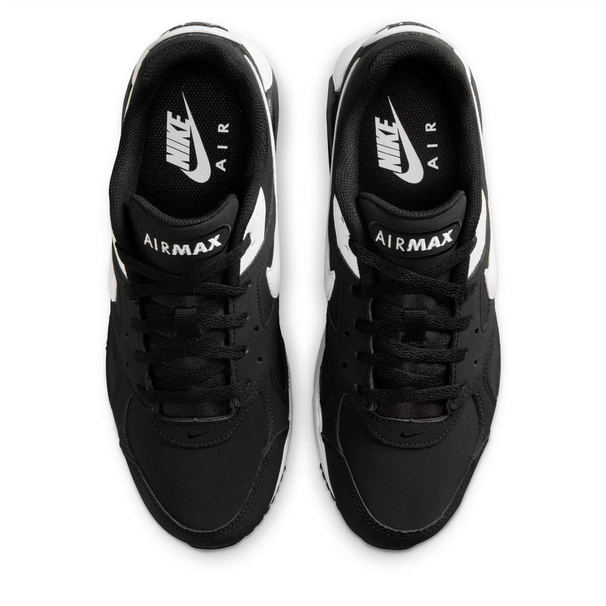 Black Nike Air Max Ivo shoes, front view showing lace-up panels and Nike branding