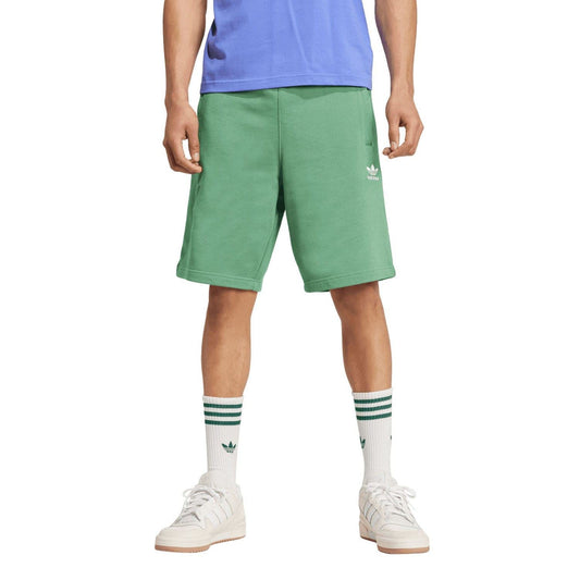 Green adidas Originals trefoil shorts with elastic waistband and side logo