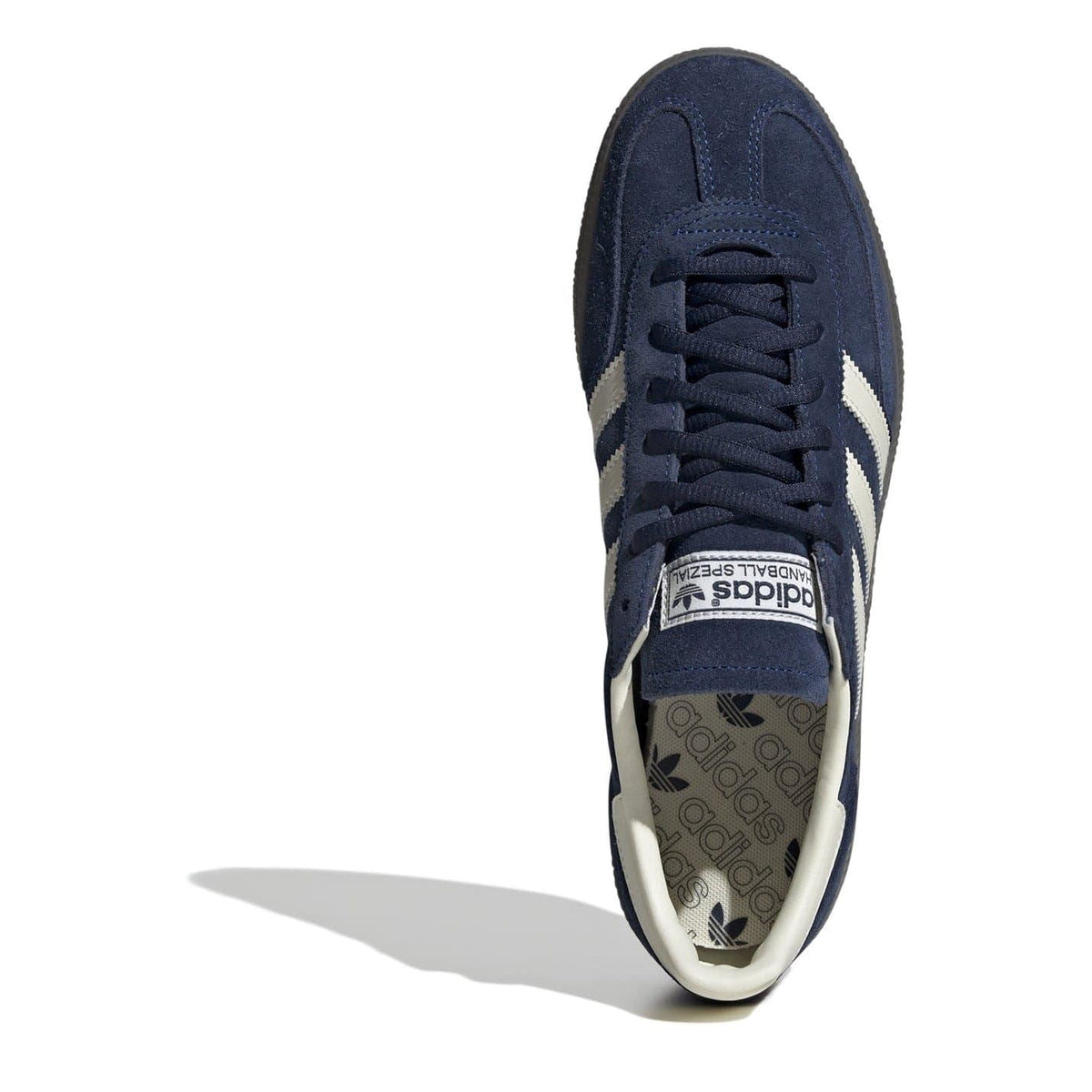 adidas low-top sneakers, navy suede with white accents and lace-up front