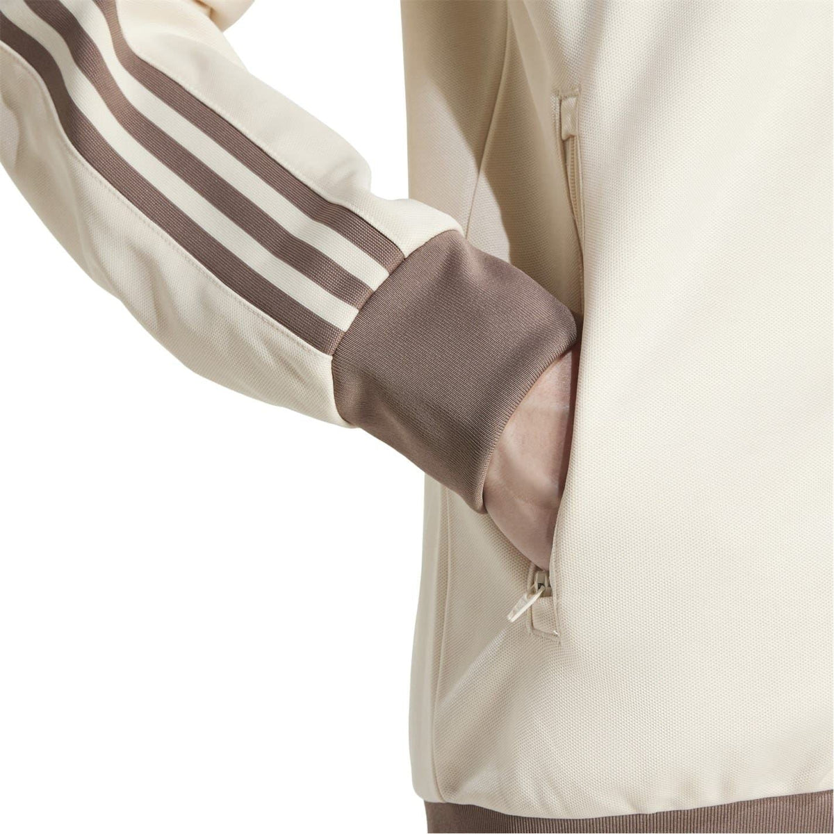 adidas Originals long sleeve athletic top with funnel neck, made of jersey fabric, part of tracksuits collection