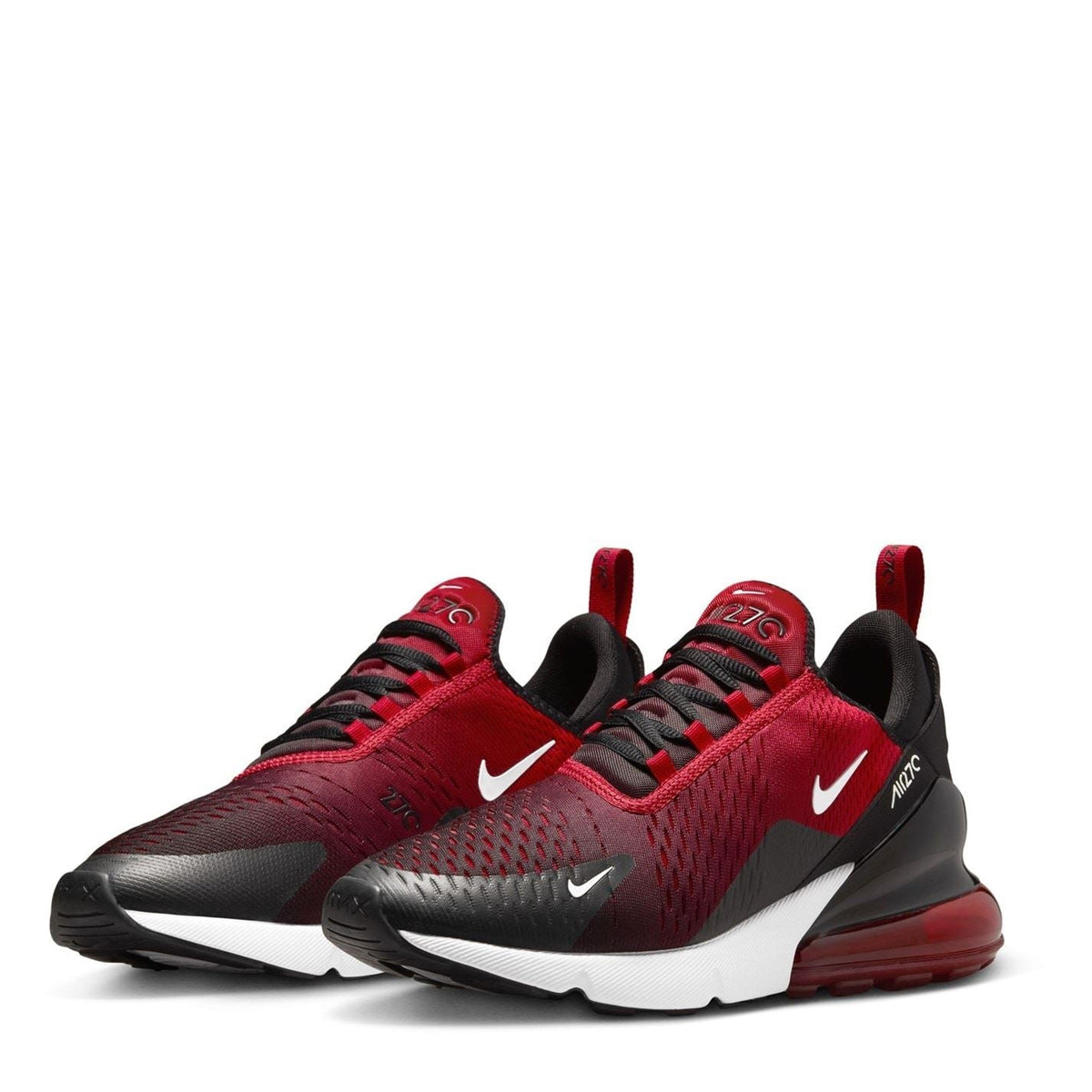 Air Max 270 trainers in burgundy red with black overlays and white midsole