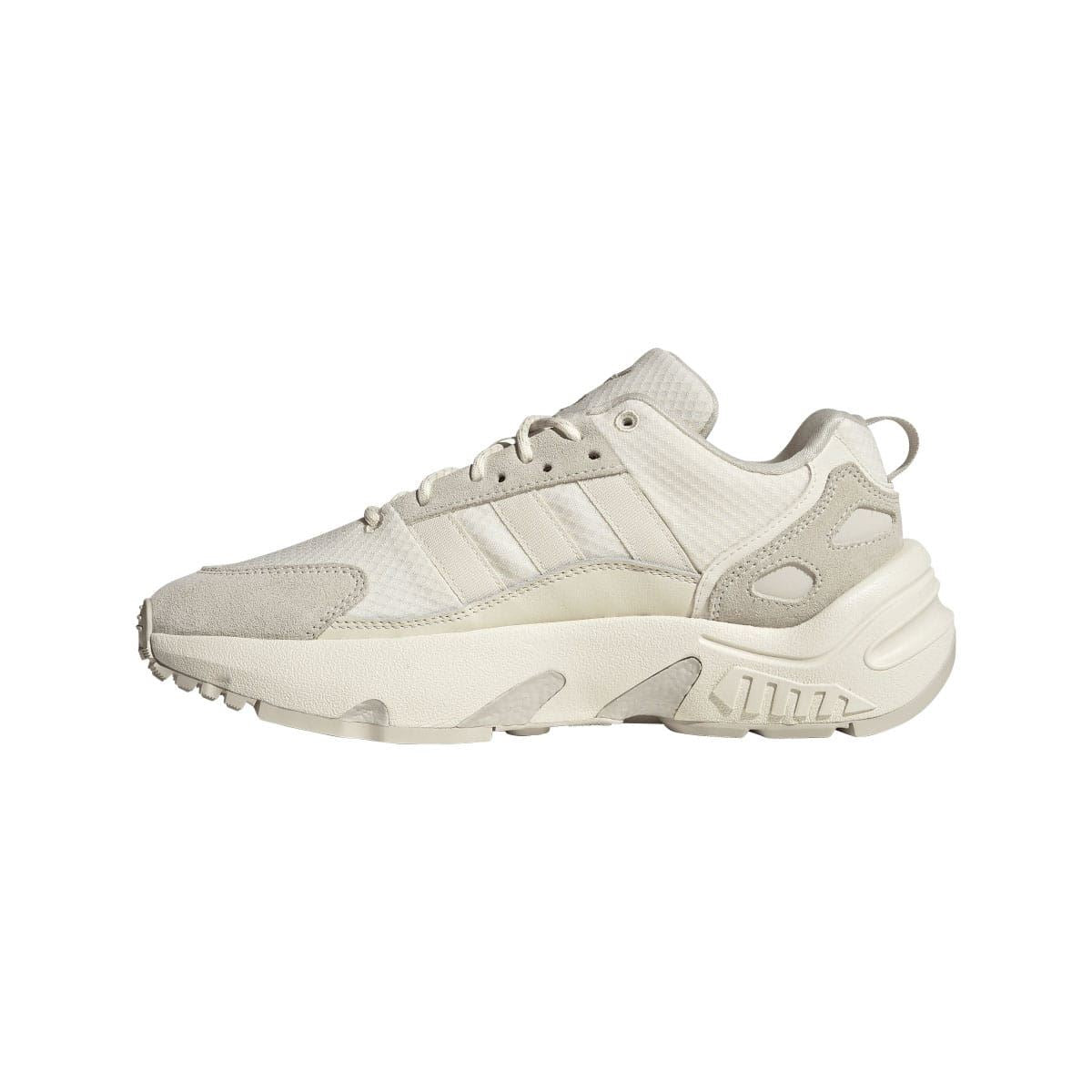 Cream adidas ZX 22 Boost trainers with lace-up closure and sporty side overlays