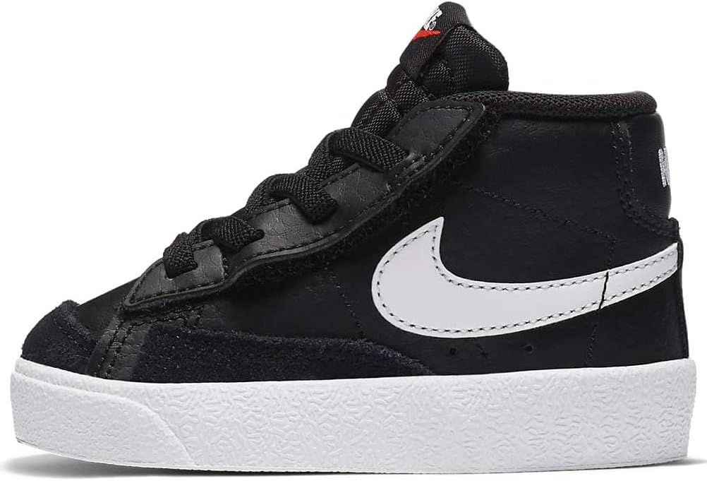 Toddler Nike Blazer Mid '77 sneakers, black with white swoosh and white midsole