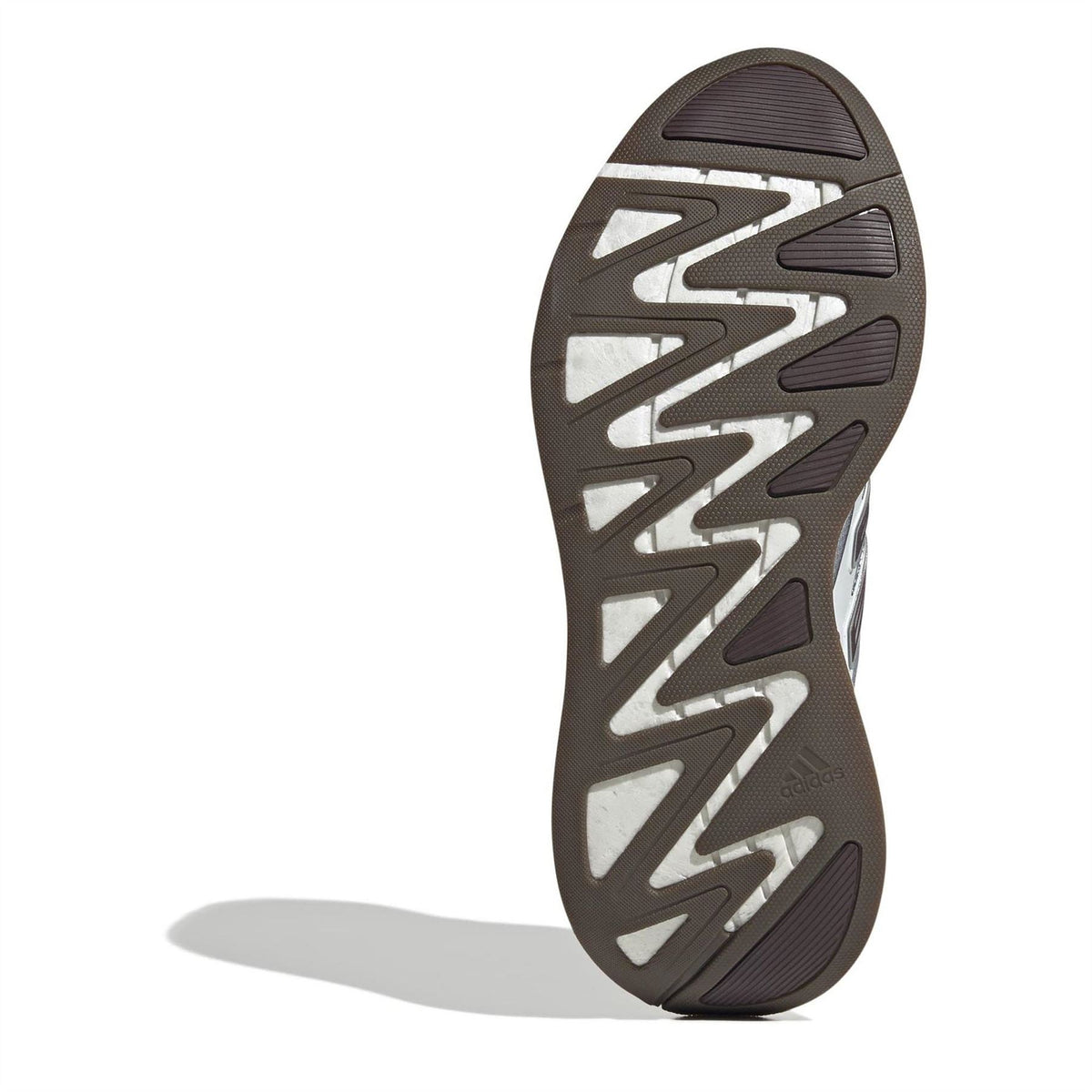 adidas low-top sneaker outsole, dark rubber tread with white zigzag pattern