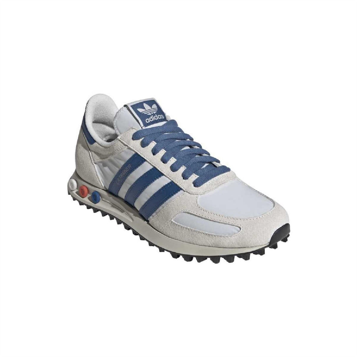 adidas Originals off-white and blue lace-up sneakers with chunky tread sole