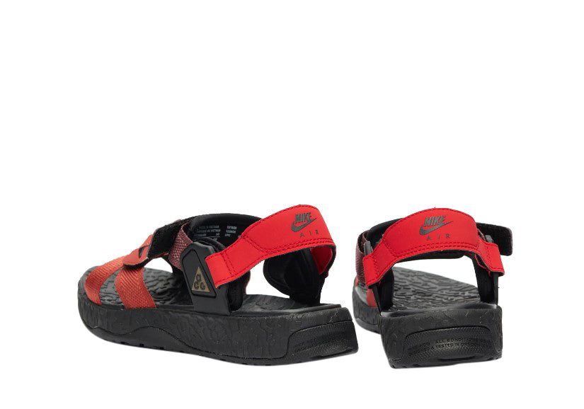 Nike ACG men's red/black sandals with logo-covered adjustable heel strap