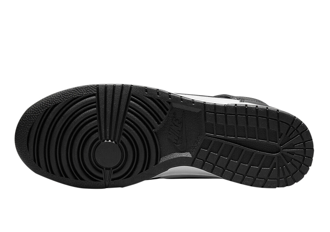 Nike Dunk high-top outsole with textured traction tread in black and gray.