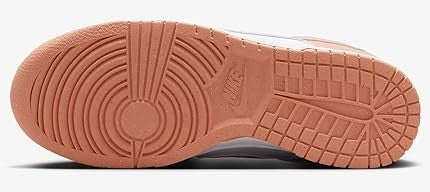 Nike Dunk Low outsole with textured herringbone tread in tan/brown rubber