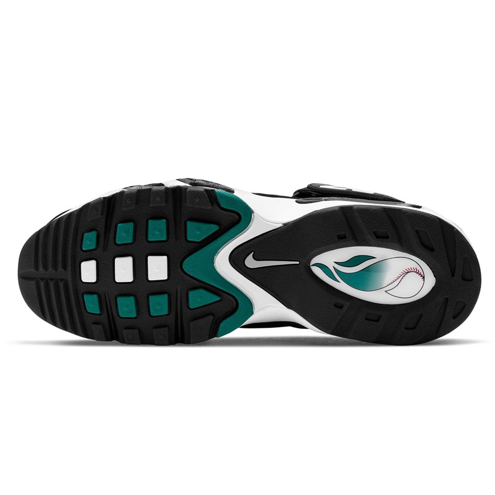 Men's Nike sneaker outsole with teal traction grid and black-and-white tread pattern