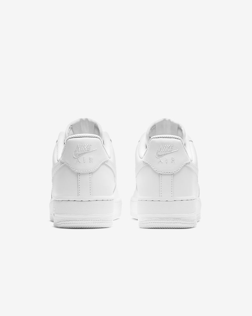 Women’s Nike Air Force 1 ’07 sneakers, white heel and lace area detail