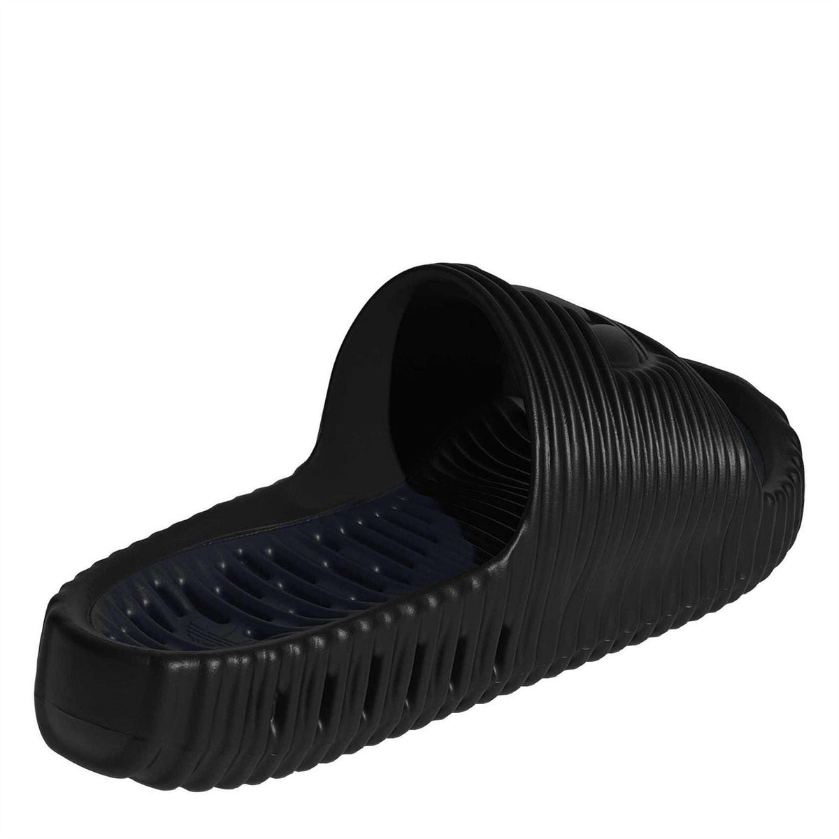 Core Black open-toe slide sandal with ribbed footbed and contoured sole