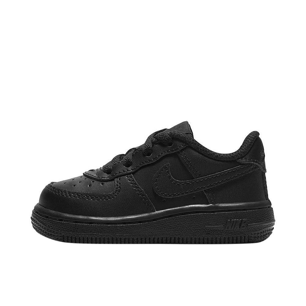 Nike Force 1 LE toddler black low-top sneakers with lace-up closure and Swoosh