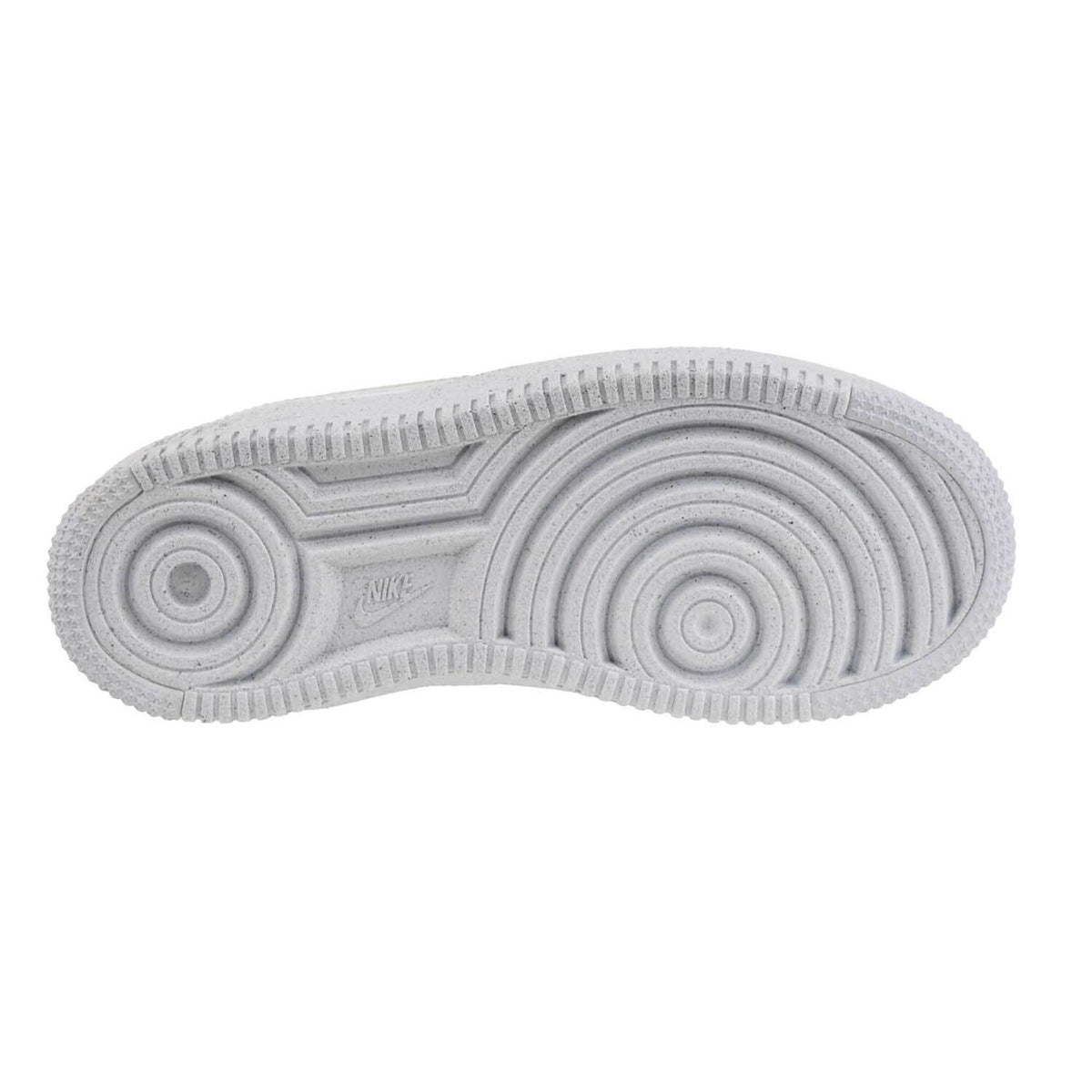 Kids' Nike Force 1 Crater rubber outsole with circular tread pattern and Nike mark