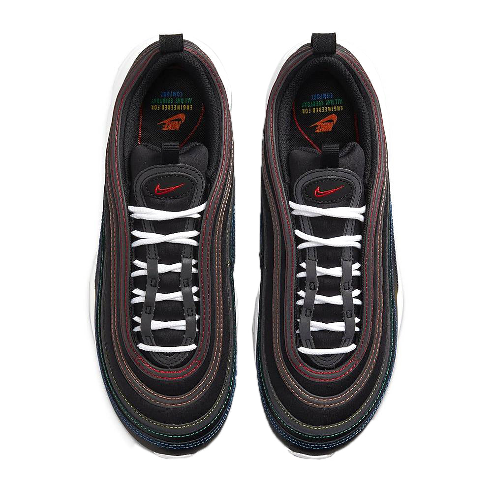 Nike Air Max 97, black upper with white laces and padded collar.