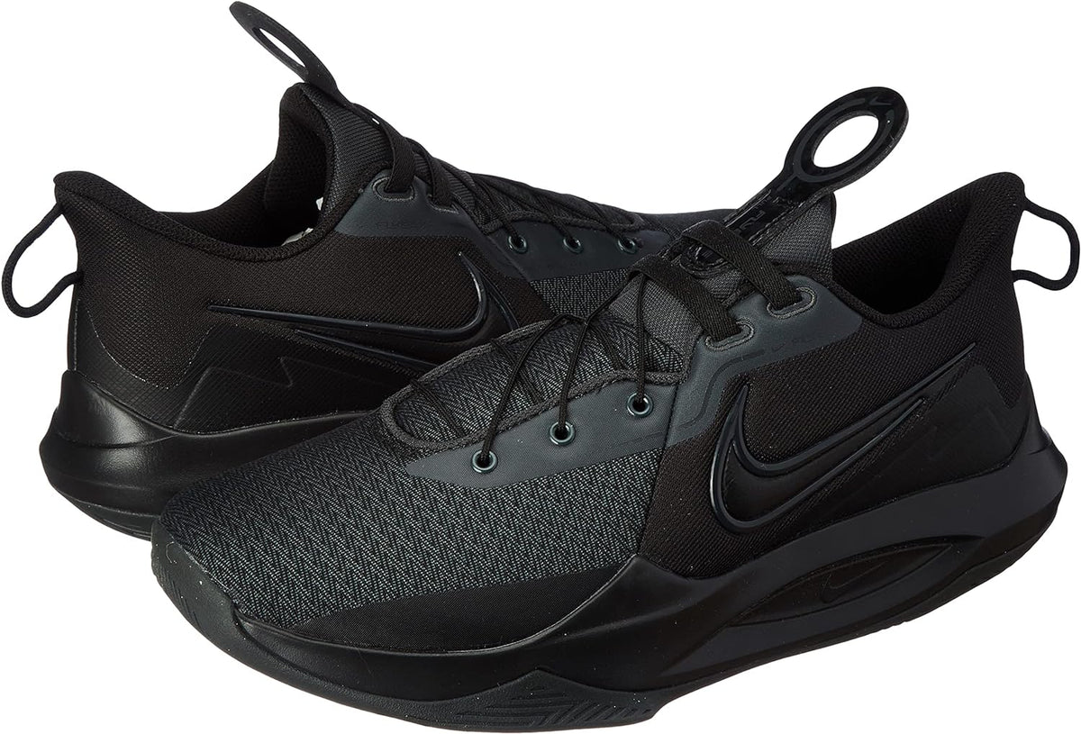 Men's Nike Flyease black sneaker with swoosh and front lace-up detail, pull tabs