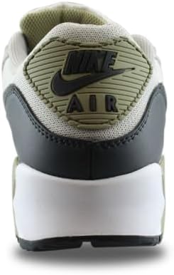 Men's Nike Air Max 90 sneakers with heel view, Nike Air logo and olive heel panel