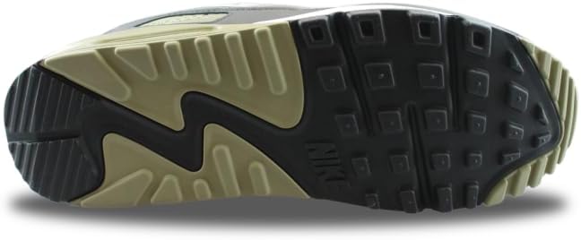 Men's Nike Air Max 90 outsole with textured tread and mixed black, light, and olive rubber