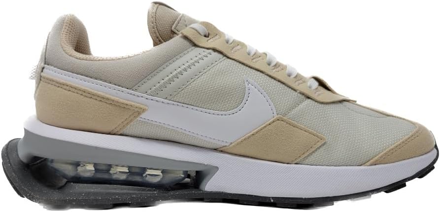 Nike Air Max Pre-Day sneaker in light bone with beige quarter, white Swoosh, dark outsole
