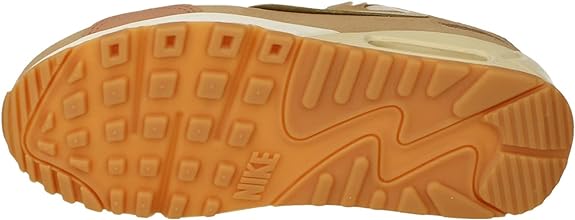 Nike Air Max 90 outsole tread detail on tan rubber with logo on heel
