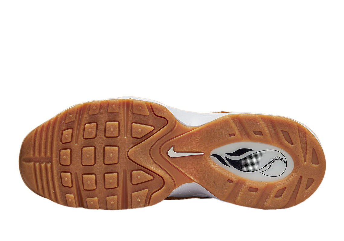 Shoe outsole for kids high-top sneakers with tread pattern and white sidewall
