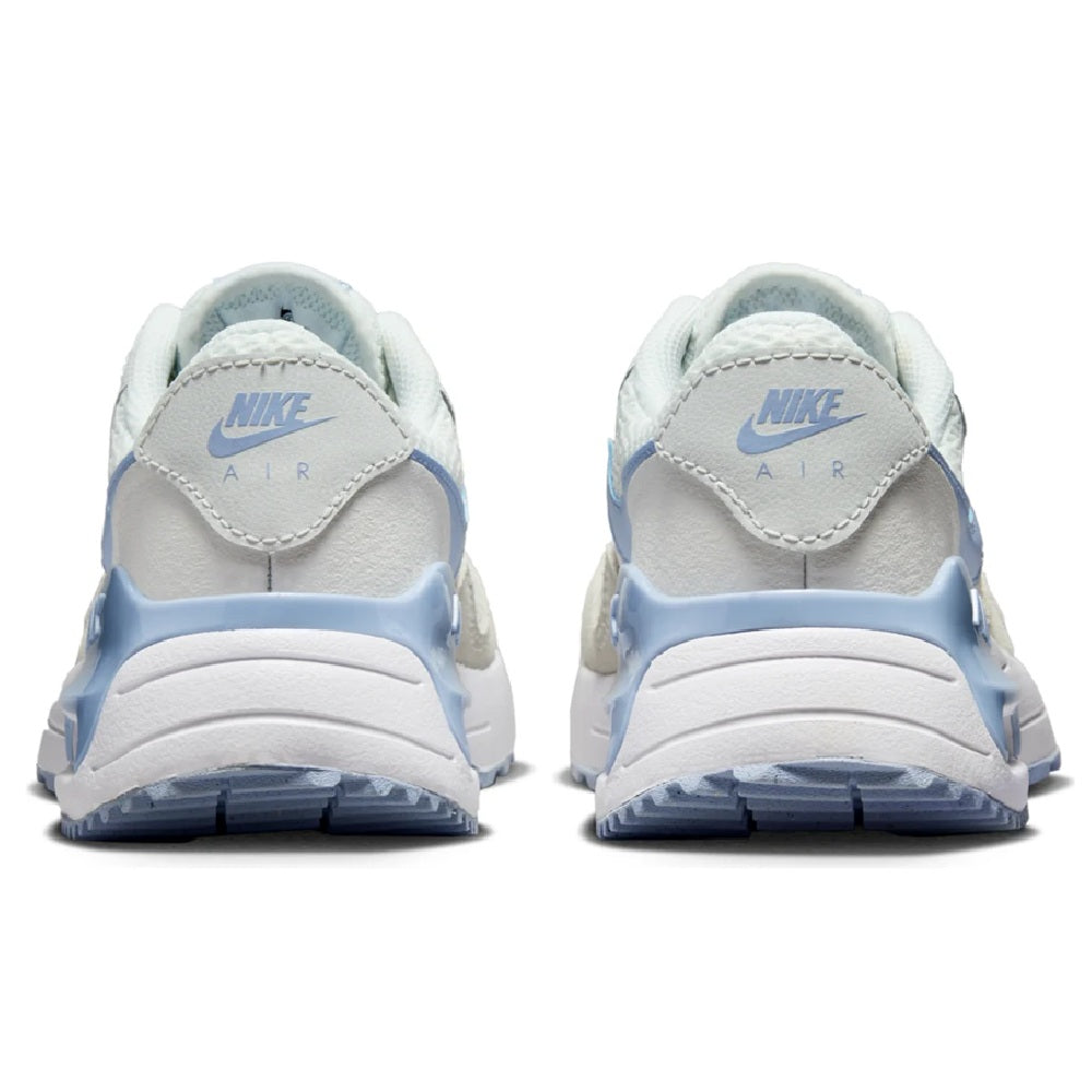 Nike Air Max SYSTM sneakers, heel view with blue collar padding and Nike logo