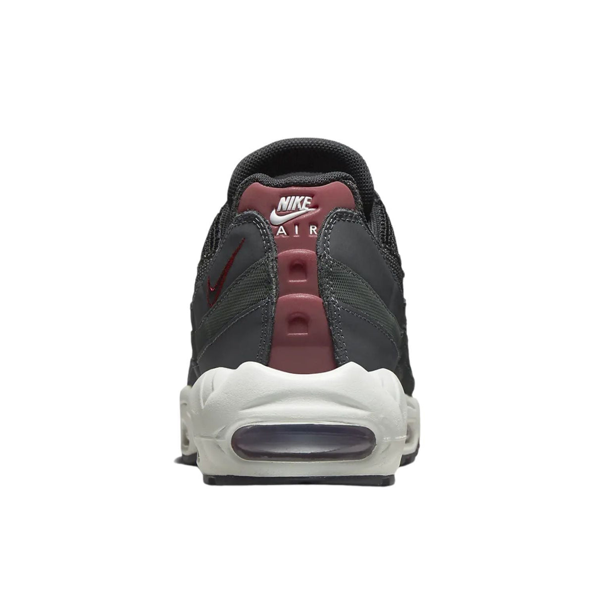 Nike Air Max 95 Essential sneakers, dark heel with Nike Air logo and white cushioned sole
