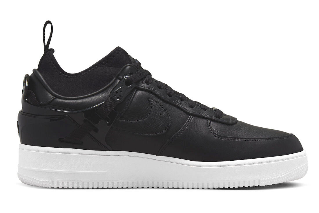 Men's Nike Air Force 1 Low SP sneakers, black low-top lace-up with white midsole