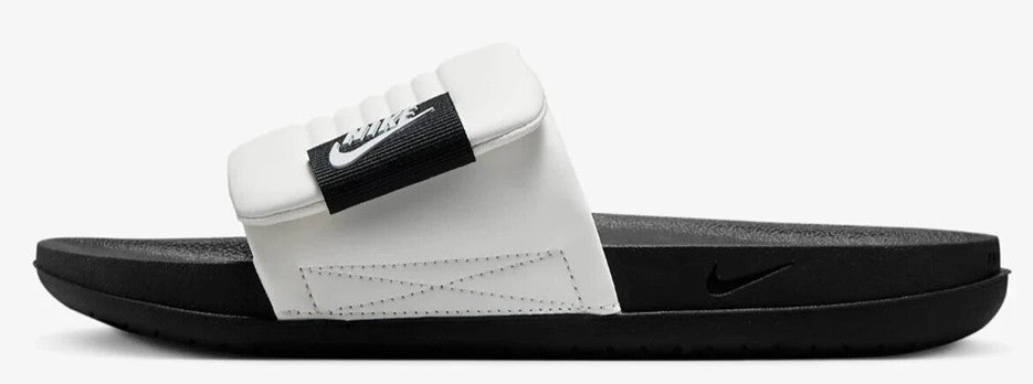 Men's Nike Offcourt slide sandal, white strap with black outsole