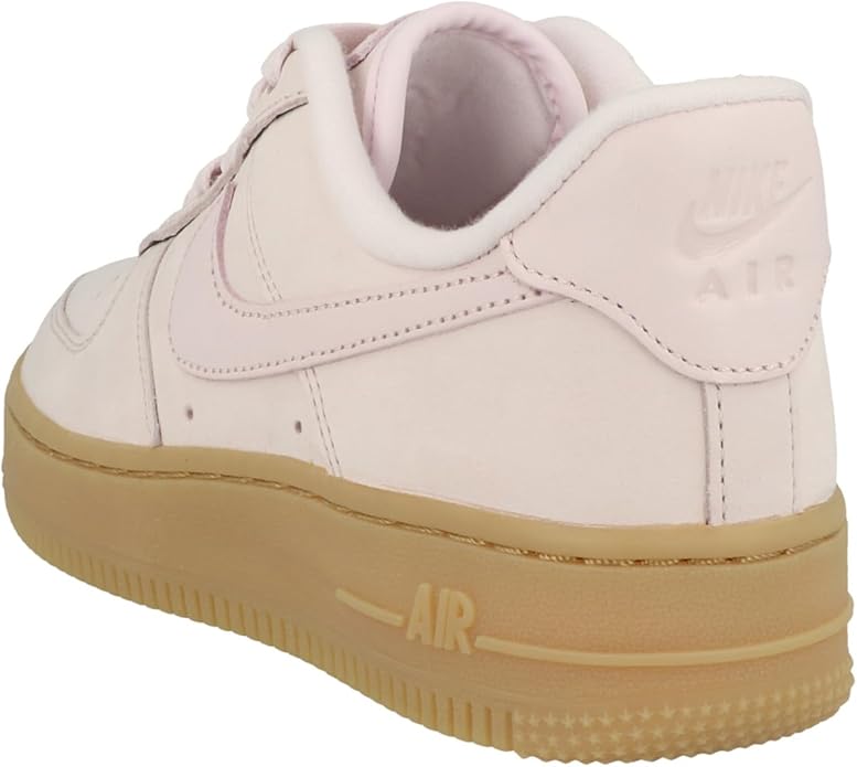 Nike Air Force 1 PRM sneakers heel, pearl pink with padded collar and gum sole