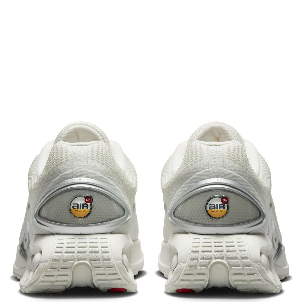 Men's Nike Air Max DN sneakers, light bone back view, Air Max window and cushioned heel pods