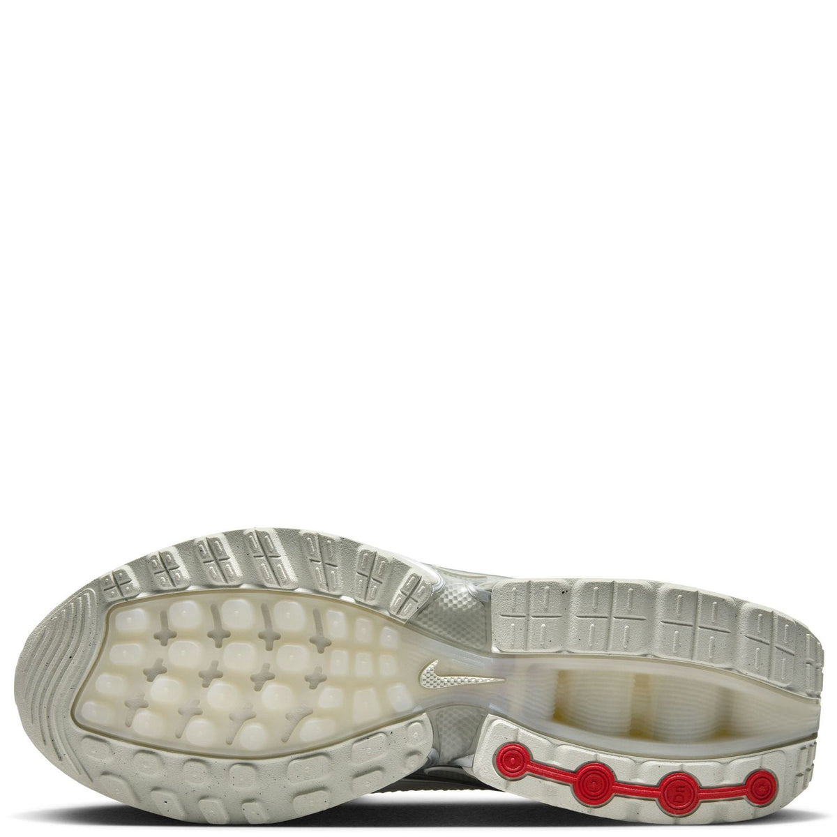 Men's Nike Air Max DN sneakers, light bone outsole with traction tread and textured midfoot
