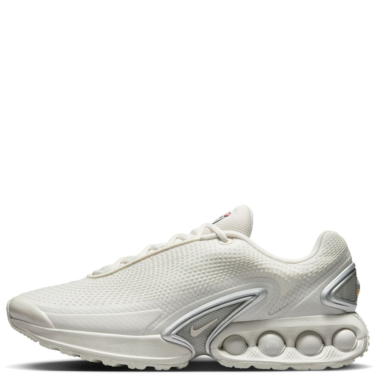 Men's Nike Air Max DN sneakers, light bone mesh upper, gray Swoosh and Air bubble sole