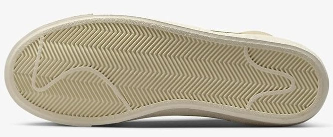 Nike mid-top sneaker outsole with herringbone tread pattern
