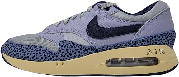 Nike Air Max 1 PRM LT men's sneaker, light gray with navy swoosh and air unit